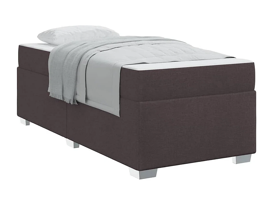 Lit simple | Lit adulte, enfant | Cadre de lit Marron foncé 90x200 cm tissu
