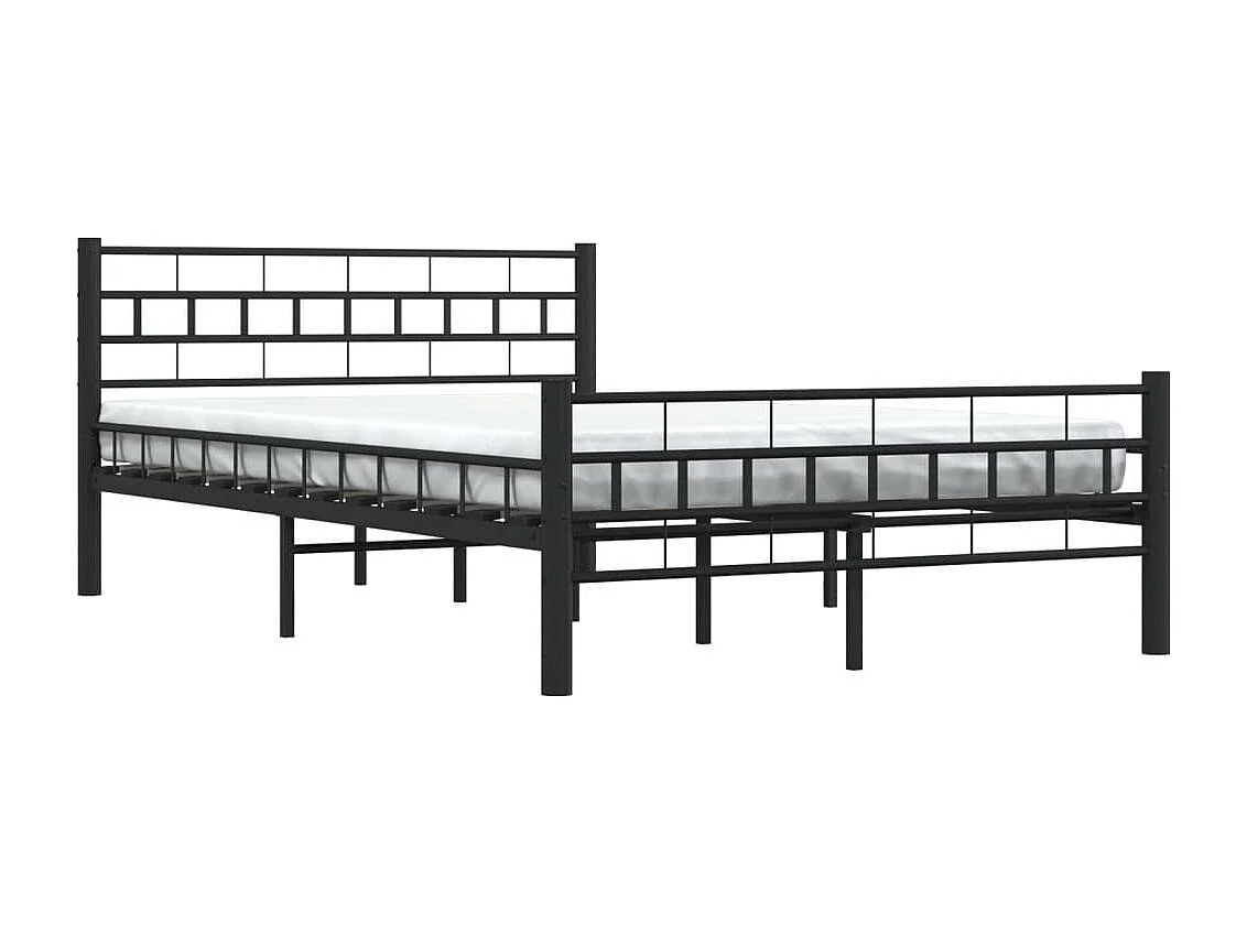 Lit double | Lit adulte | Cadre de lit noir acier 140x200 cm
