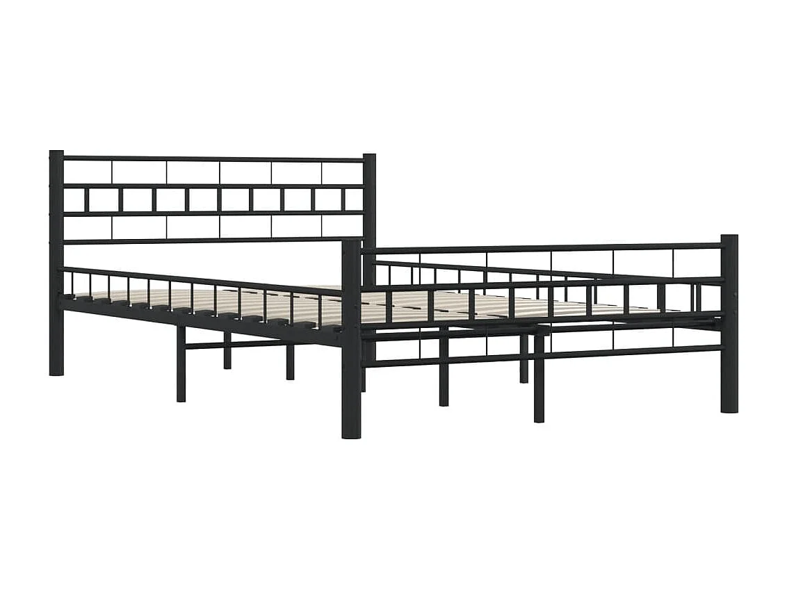 Lit double | Lit adulte | Cadre de lit noir acier 140x200 cm