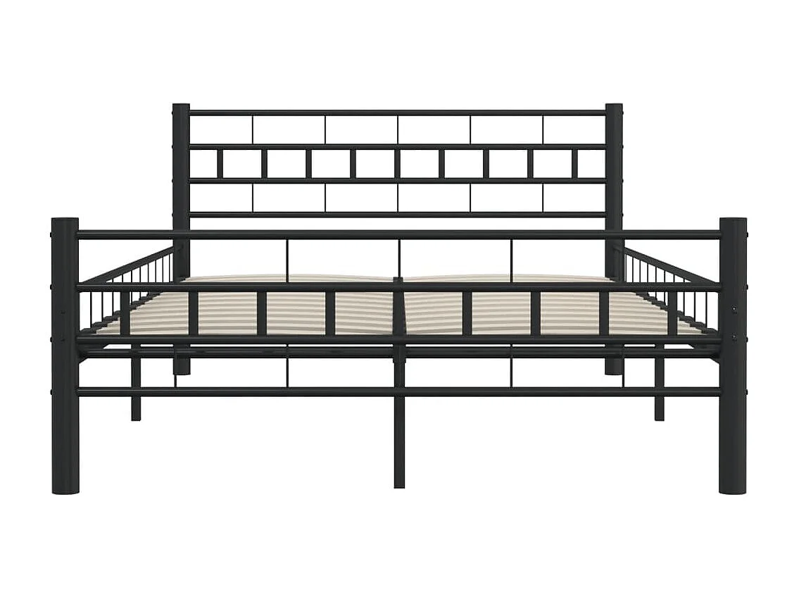 Lit double | Lit adulte | Cadre de lit noir acier 140x200 cm