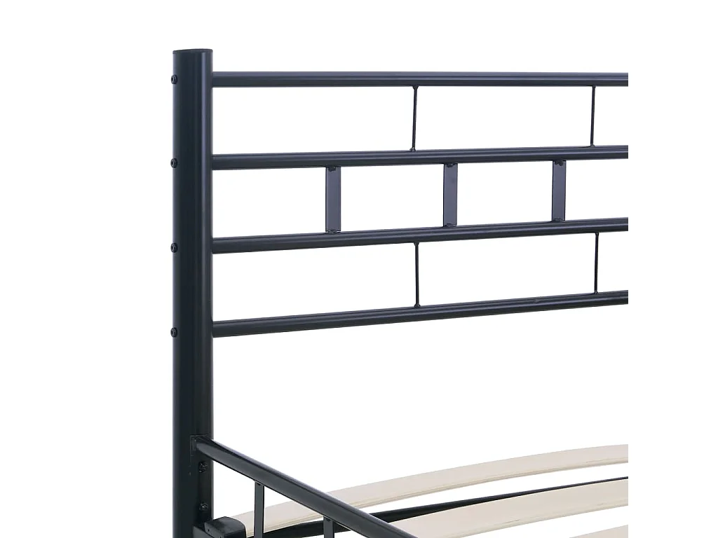 Lit double | Lit adulte | Cadre de lit noir acier 140x200 cm