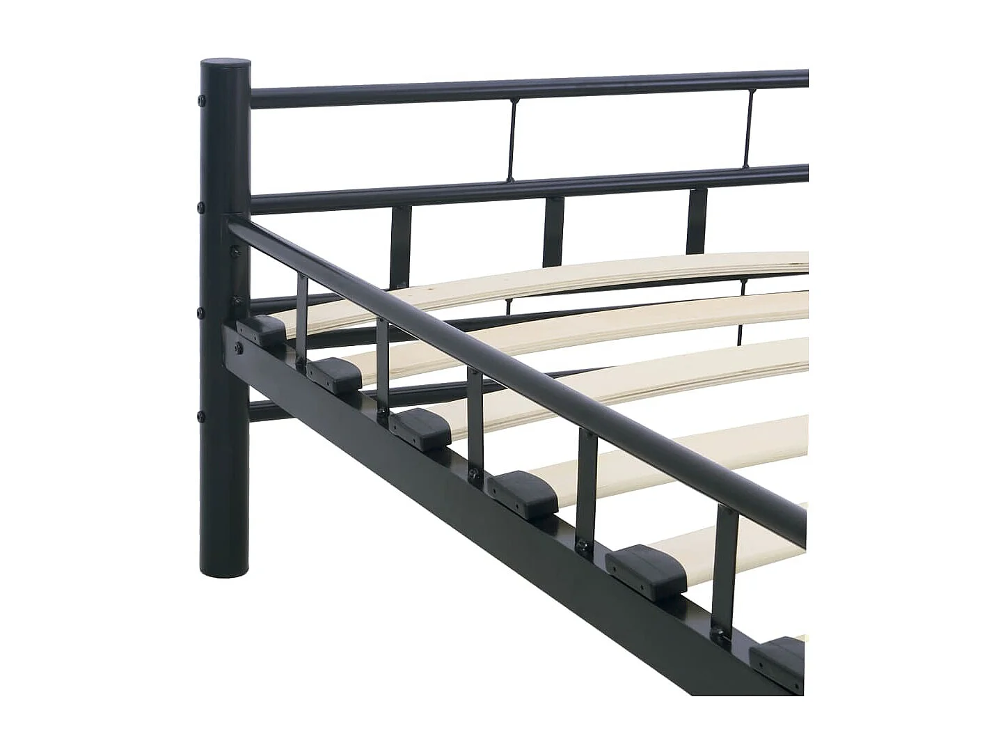 Lit double | Lit adulte | Cadre de lit noir acier 140x200 cm