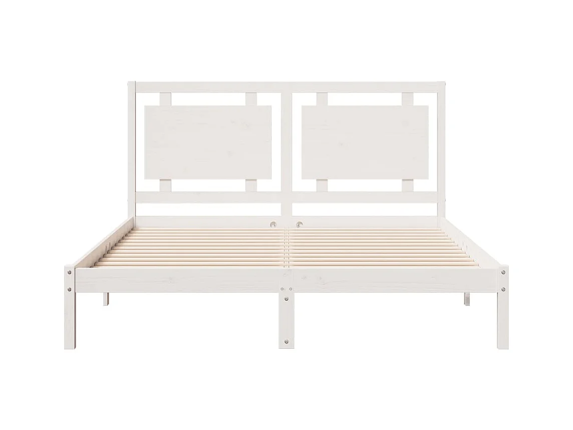 Letto per adulti | Letto matrimoniale | Giroletto Extra Lungo senza Materasso Bianco 160x210cm Massello