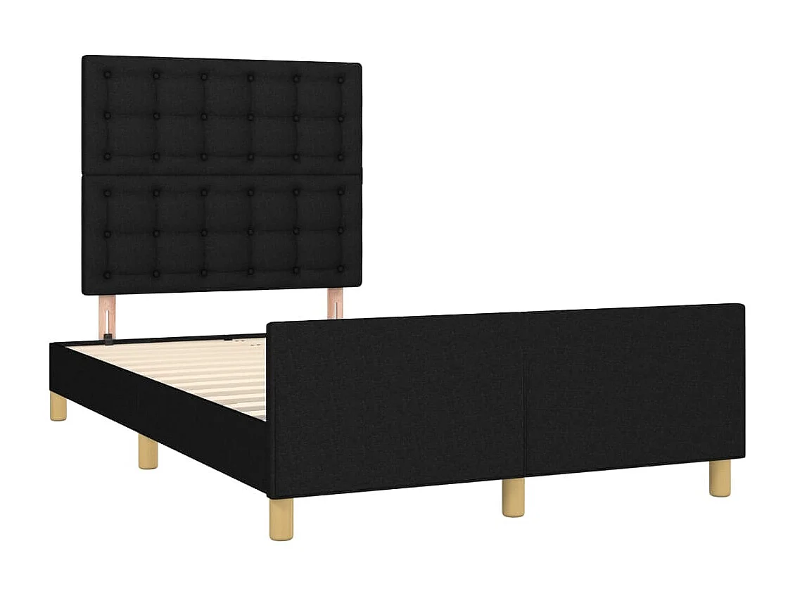 Lit simple | Lit adulte, enfant | Cadre de lit noir 120x190 cm tissu