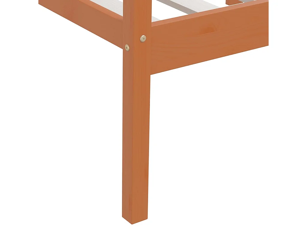 Lit simple | Lit adulte, enfant | Cadre de lit Marron miel Bois pin massif 90x200 cm