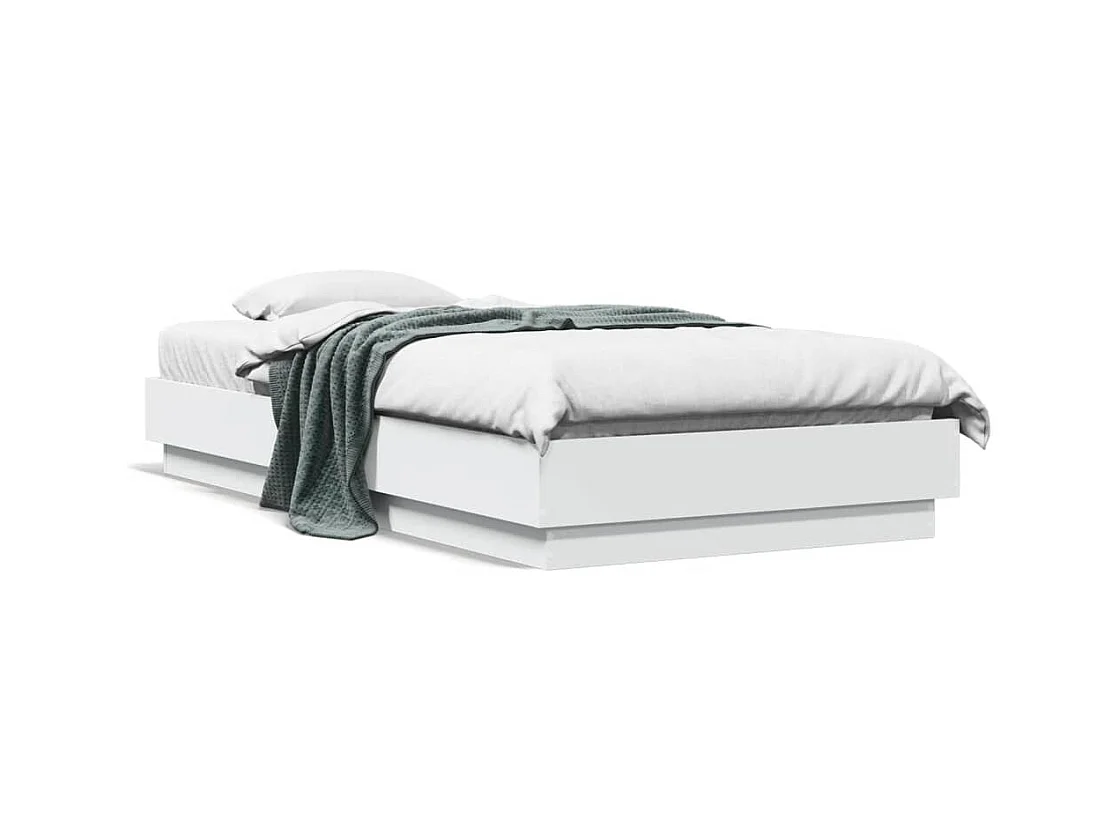 Lit simple | Lit adulte, enfant | Cadre de lit avec lumières LED blanc 90x190 cm