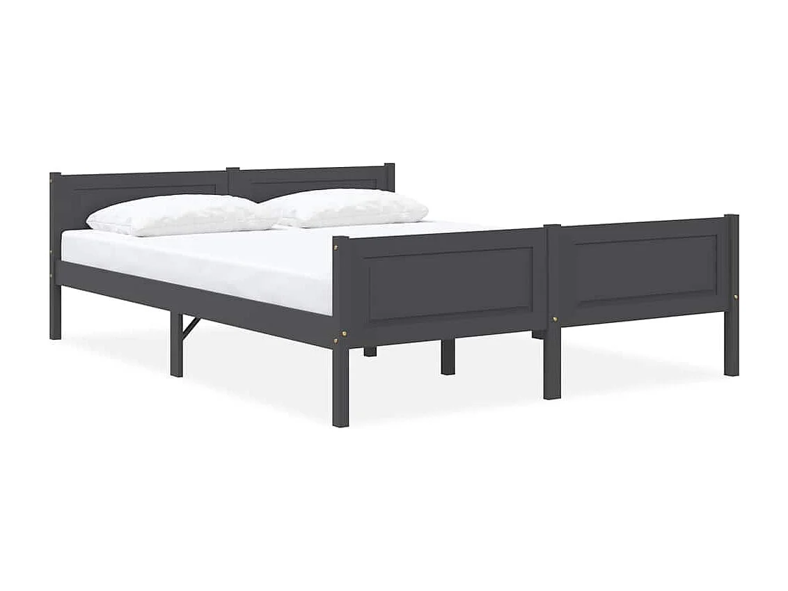 Lit double | Lit adulte | Cadre de lit bois massif de pin gris 140x200 cm