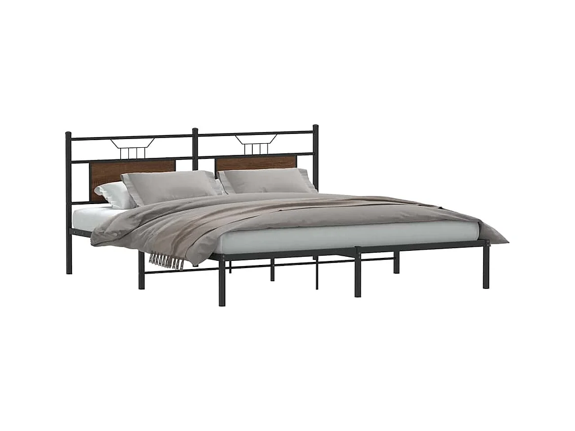 Letto per adulti | Letto matrimoniale | Giroletto senza Materasso Rovere Marrone 183x203 cm Truciolato