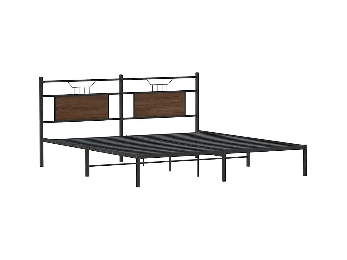 Letto per adulti | Letto matrimoniale | Giroletto senza Materasso Rovere Marrone 183x203 cm Truciolato