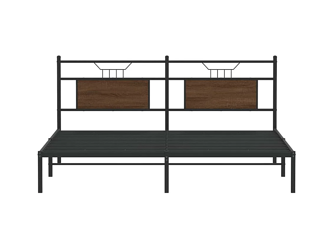 Letto per adulti | Letto matrimoniale | Giroletto senza Materasso Rovere Marrone 183x203 cm Truciolato