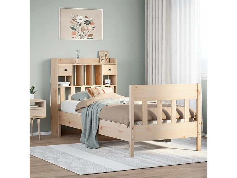 Letto per adulti | Letto singolo | Giroletto senza Materasso 90x200 cm in Legno Massello di Pino