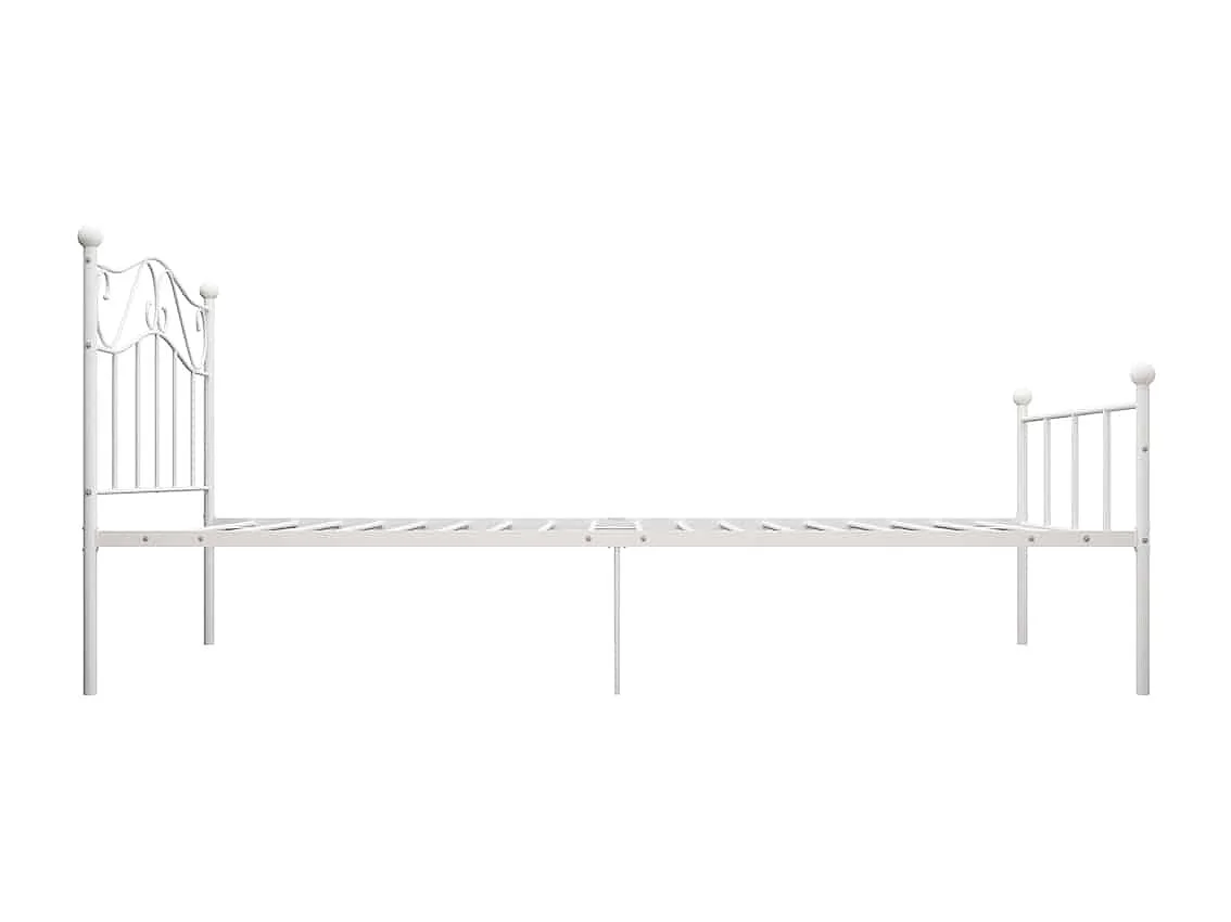 Lit simple | Lit adulte, enfant | Cadre de lit blanc métal 100x200 cm