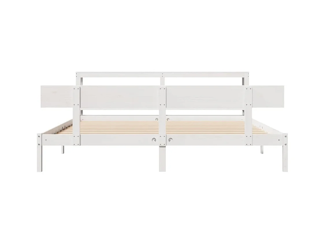 Letto per adulti | Letto matrimoniale | Giroletto senza Materasso Bianco 200x200 cm Legno Massello Pino