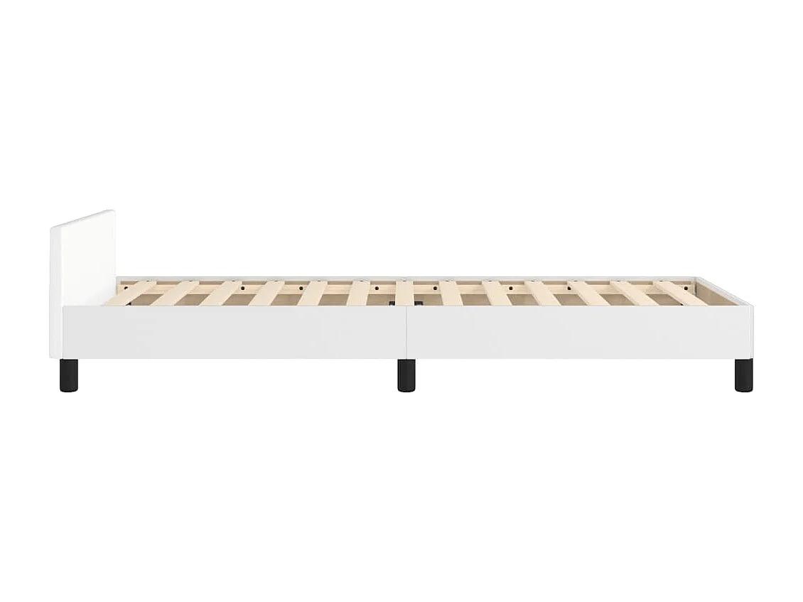Lit simple | Lit adulte, enfant | Cadre de lit blanc 90x190 cm similicuir