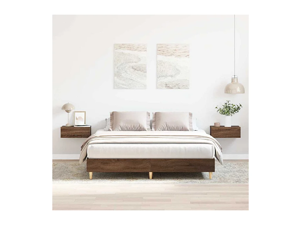 Letto per adulti | Letto matrimoniale | Giroletto senza Materasso Rovere Marrone 140x200 cm Truciolato