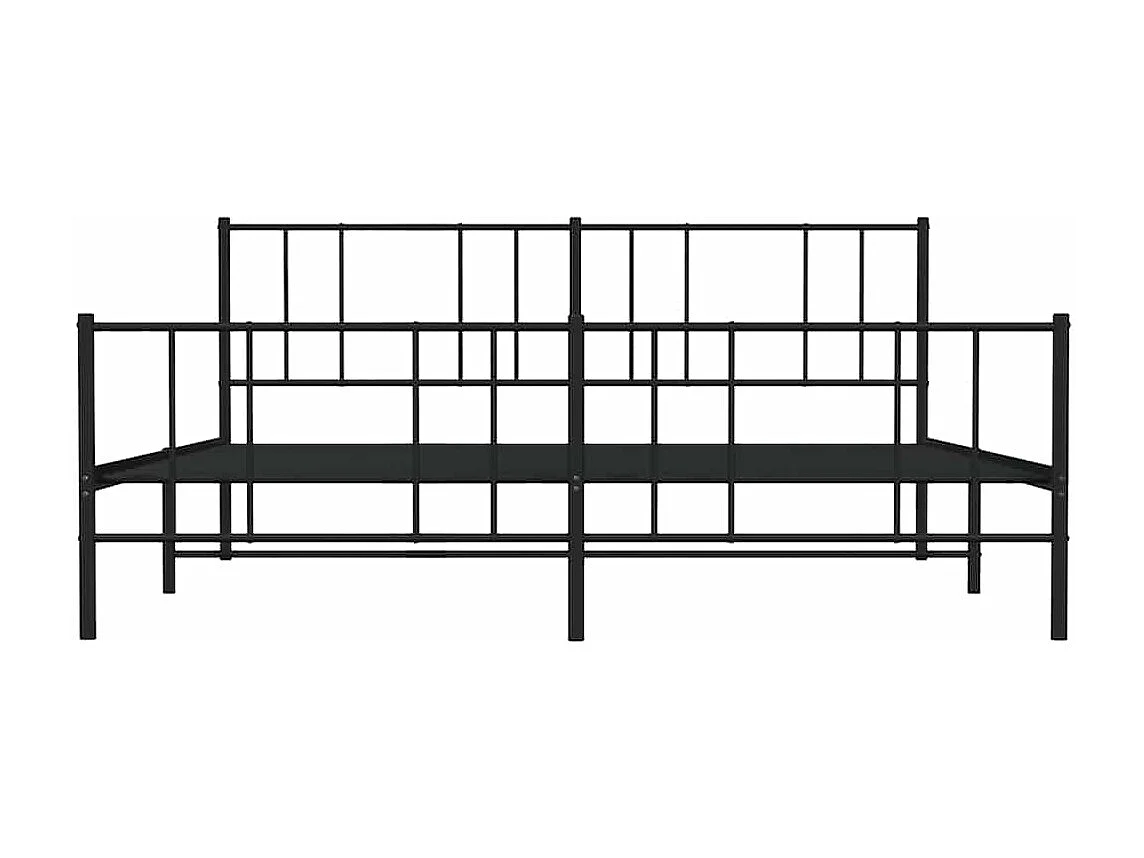 Bedframe | Tweepersoonsbed met hoofd- en voeteneinde metaal zwart 183x213 cm