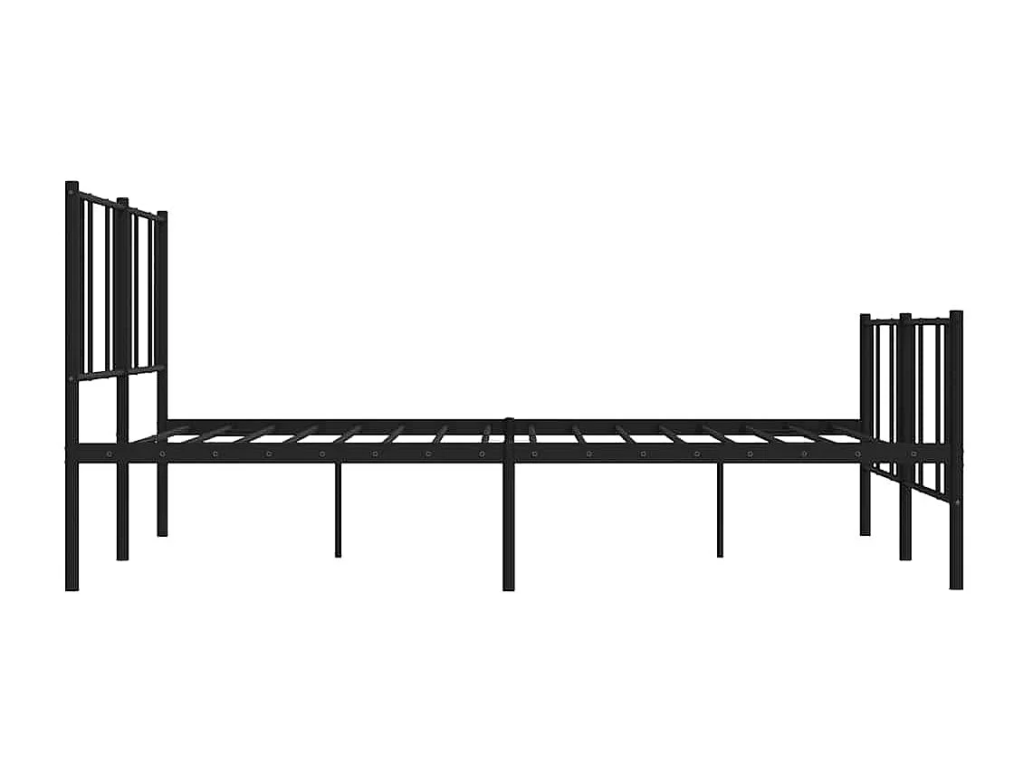 Bedframe | Tweepersoonsbed met hoofd- en voeteneinde metaal zwart 183x213 cm