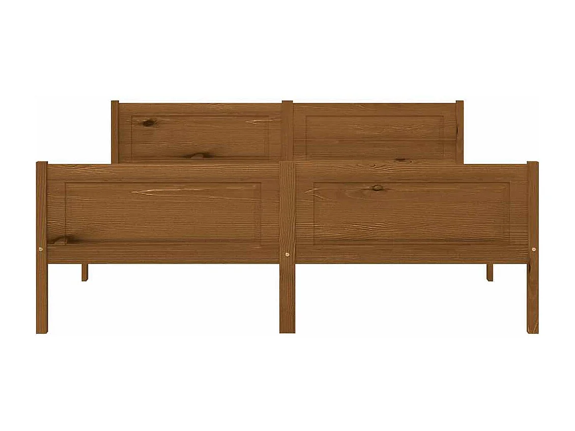 Lit double | Lit adulte | Cadre de lit pin massif marron miel 140x200 cm