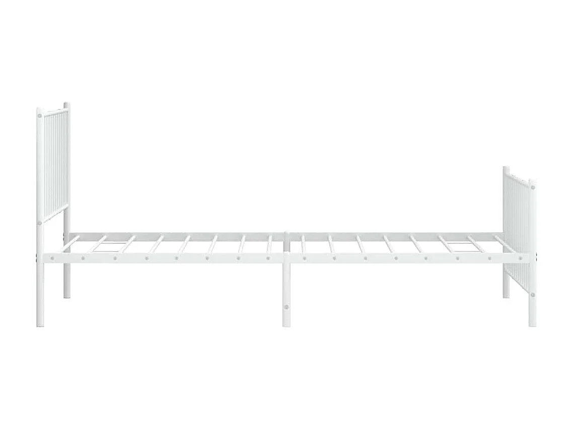 Lit simple | Lit adulte, enfant | Cadre de lit métal et pied de lit blanc 100x200 cm