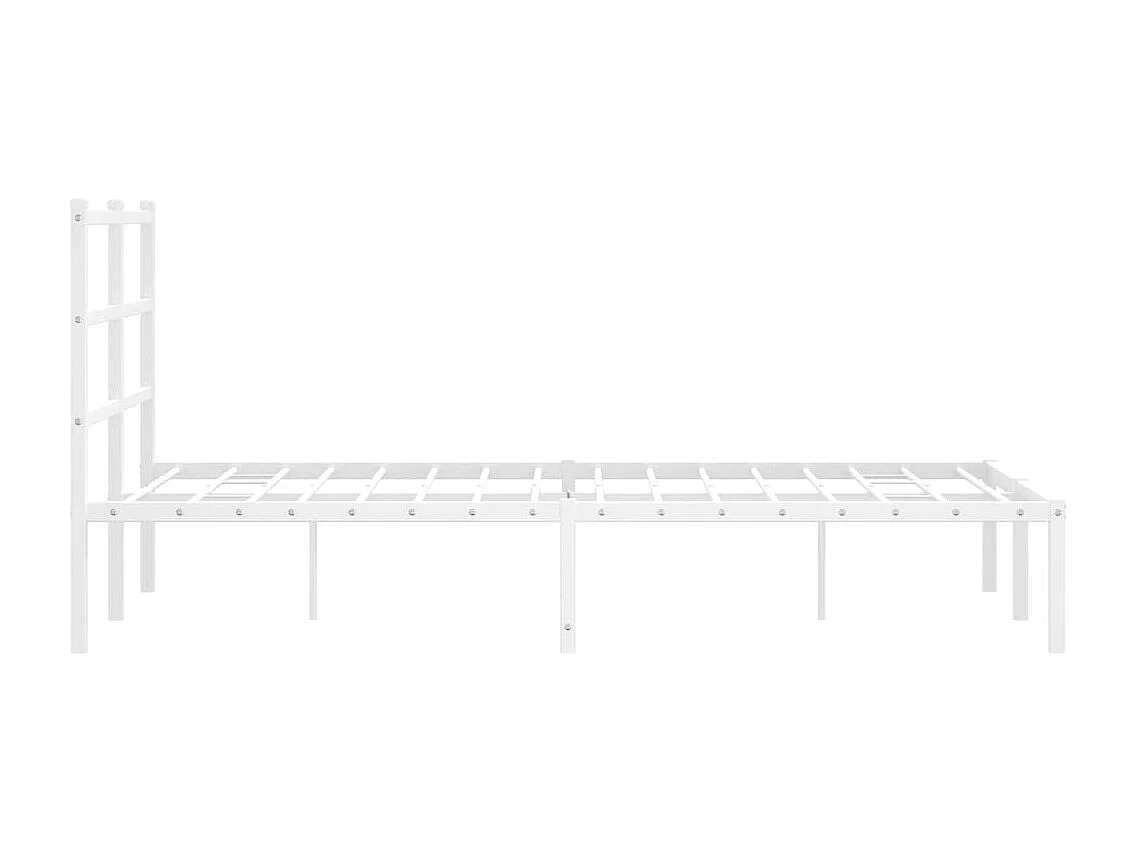 Lit simple | Lit adulte, enfant | Cadre de lit métal et tête de lit blanc 120x200 cm