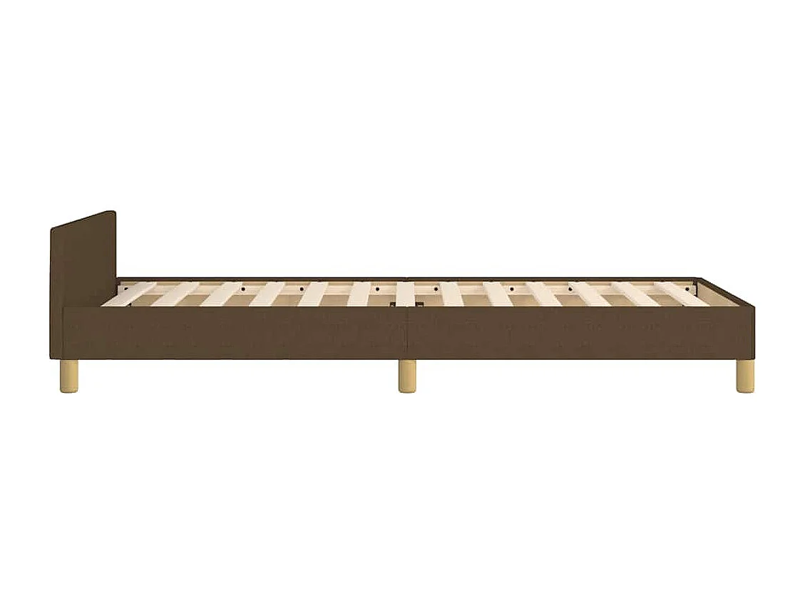 Lit simple | Lit adulte, enfant | Cadre de lit marron foncé 90x190 cm tissu