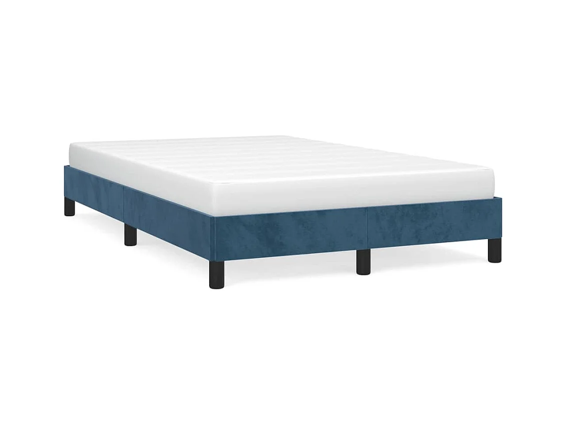 Lit simple | Lit adulte, enfant | Cadre de lit bleu foncé 120x190 cm velours