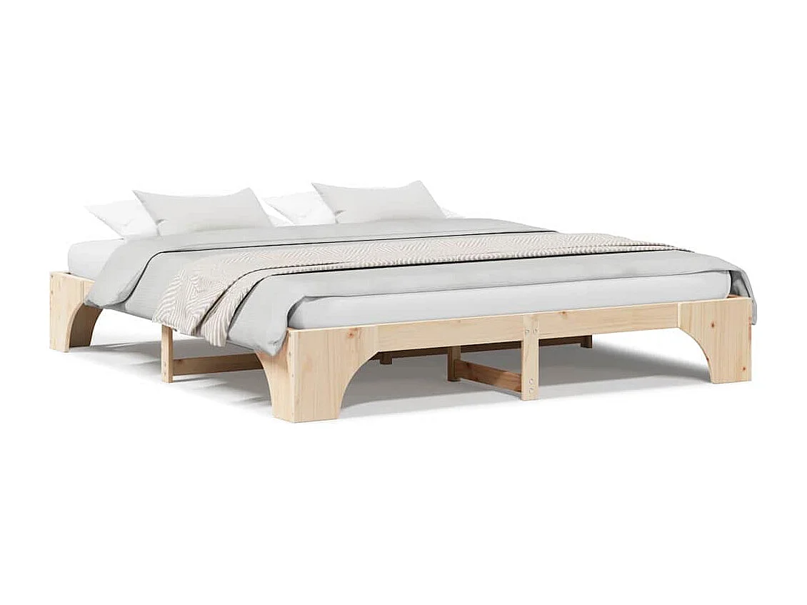 Lit double | Lit adulte | Cadre de lit 200x200 cm en bois de pin massif
