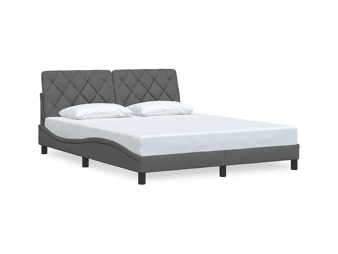 Letto per adulti | Letto matrimoniale | Giroletto senza Materasso Grigio Scuro 160x200 cm Tessuto