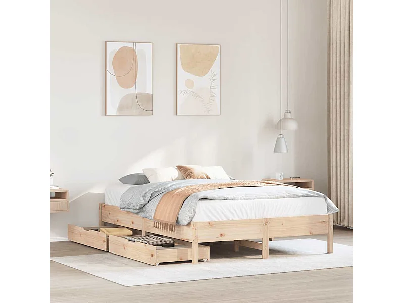 Lit double | Lit adulte | Cadre de lit 150x200 cm bois de pin massif
