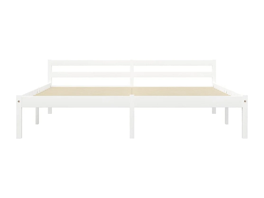 Lit double | Lit adulte | Cadre de lit blanc bois massif de pin 180x200 cm