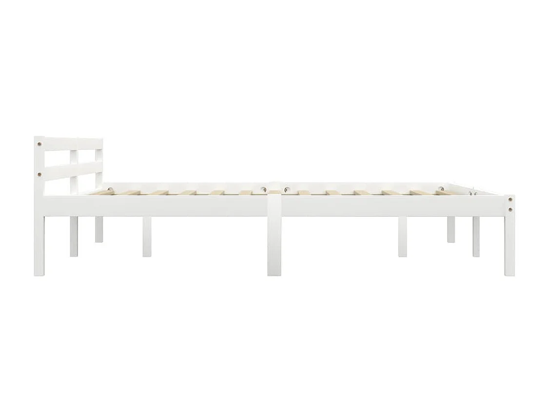 Lit double | Lit adulte | Cadre de lit blanc bois massif de pin 180x200 cm