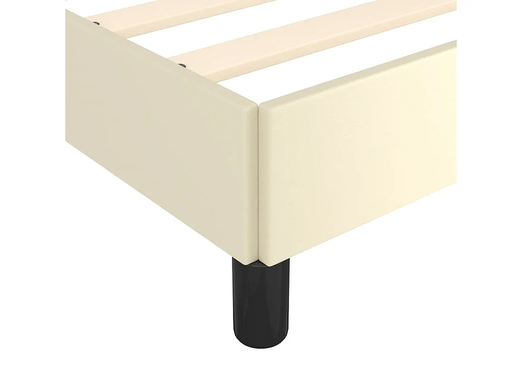 Lit simple | Lit adulte, enfant | Cadre de lit crème 90x190 cm similicuir