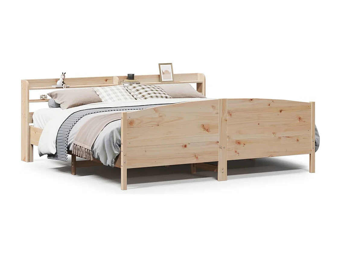 Lit double | Lit adulte | Cadre de lit 200x200 cm bois massif de pin