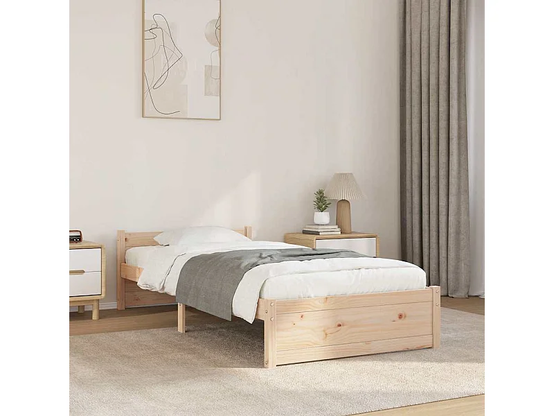 Lit simple | Lit adulte, enfant | Cadre de lit bois massif 90x190 cm