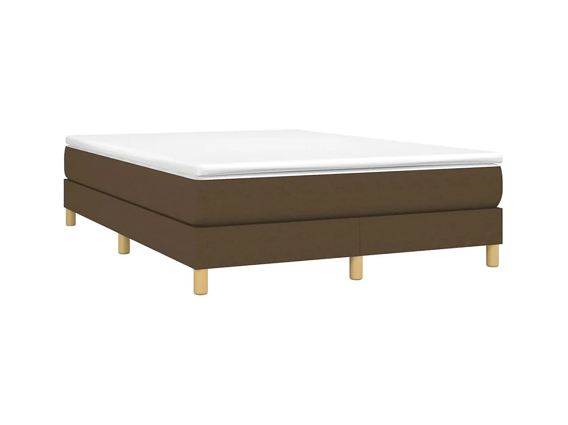 Lit double | Lit adulte | Cadre de lit marron foncé 140x190 cm tissu