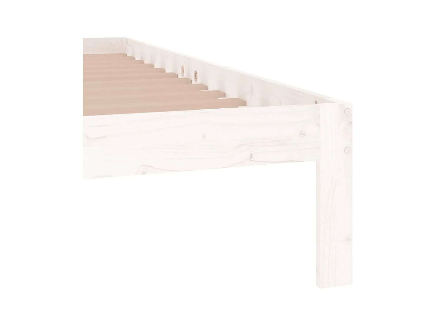Lit double | Lit adulte | Cadre de lit blanc bois de pin massif 140x190 cm