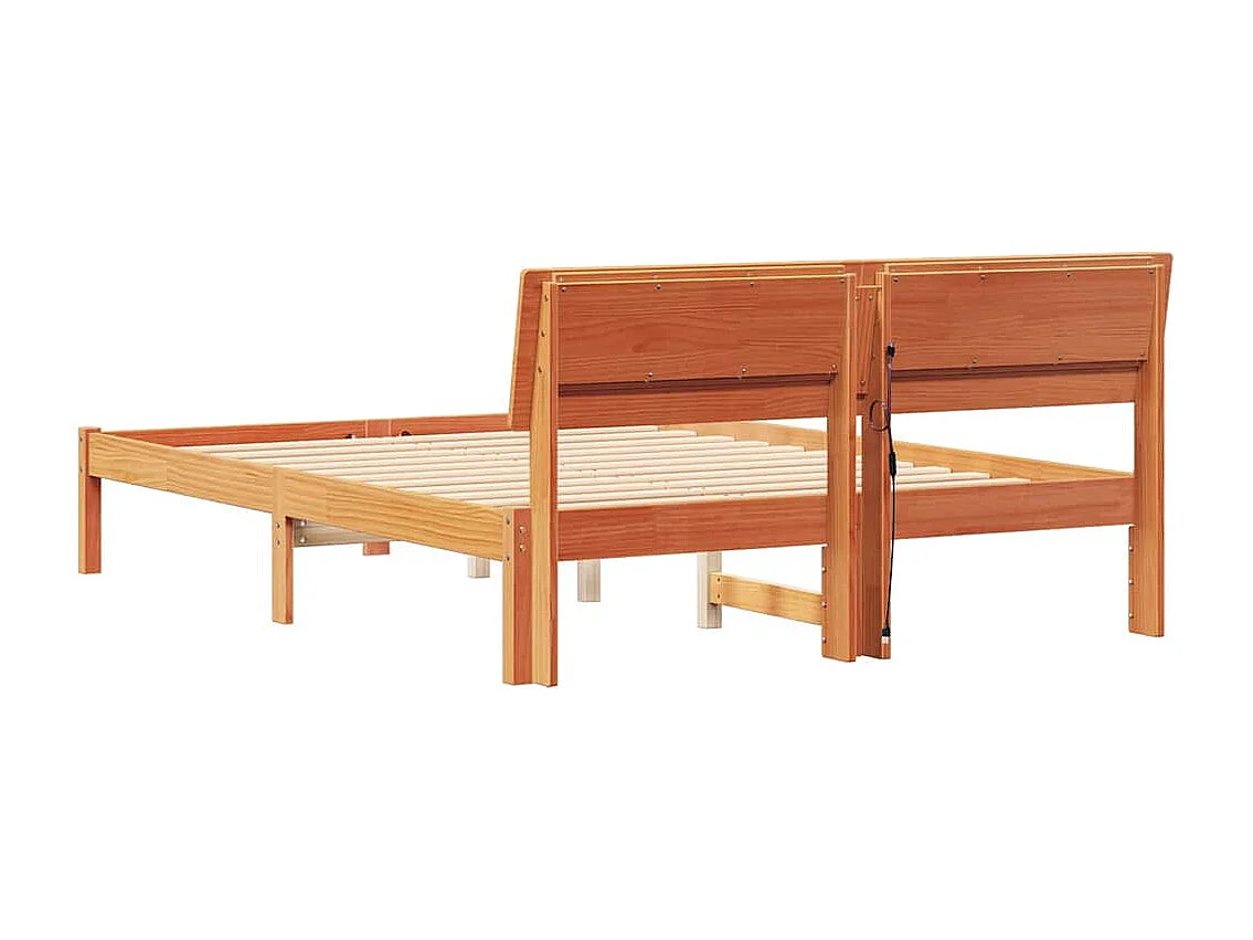 Lit double | Lit adulte | Cadre de lit Marron cire 140x190 cm Bois massif en pin