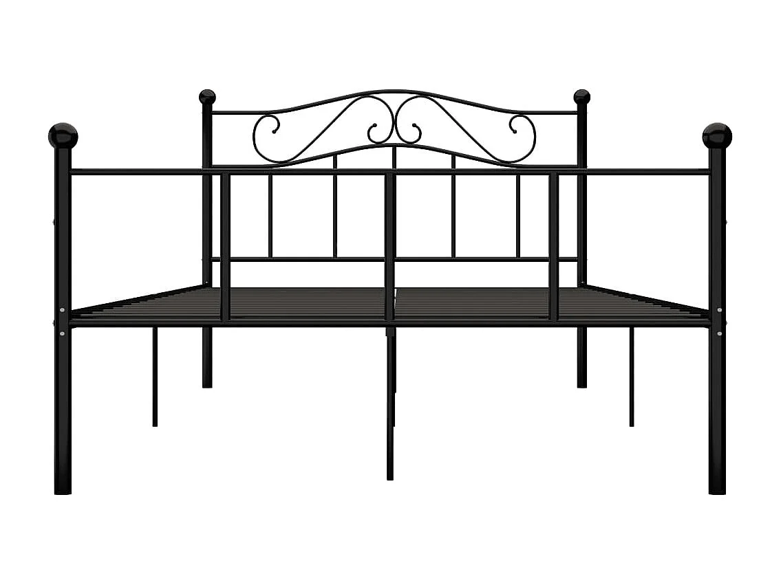 Lit double | Lit adulte | Cadre de lit noir métal 140x200 cm