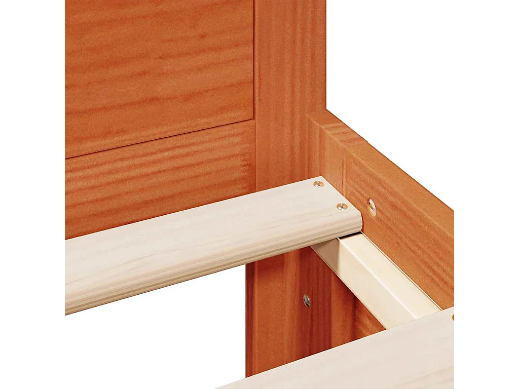 Lit double | Lit adulte | Cadre de lit avec tête de lit brun cire 140x190 cm