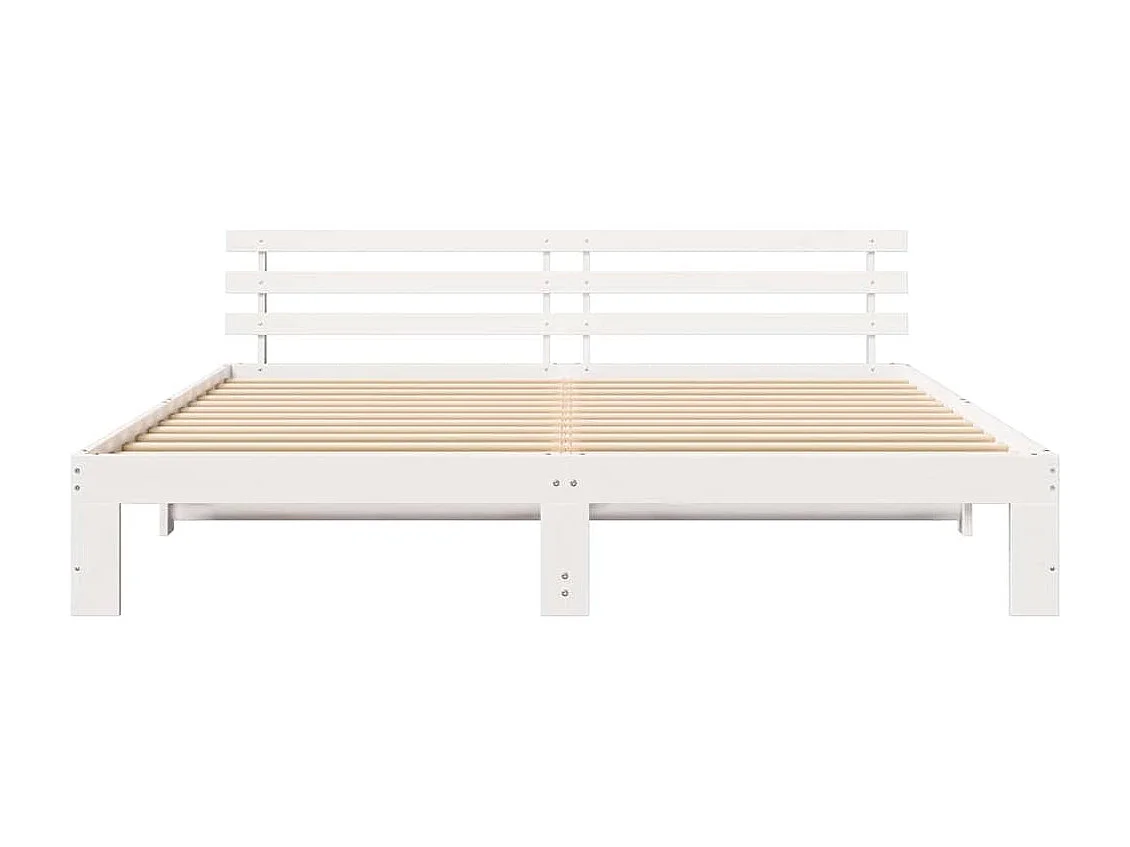 Lit double | Lit adulte | Cadre de lit Blanc 180x200 cm Bois de pin massif