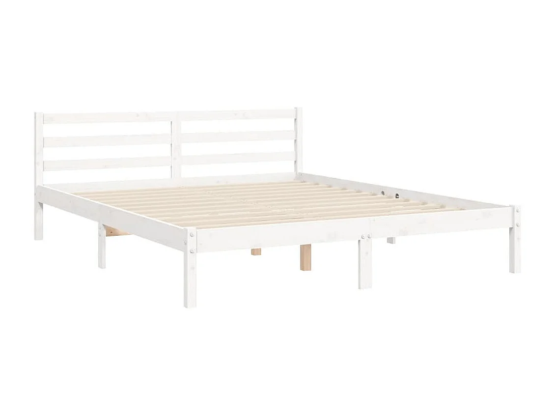 Lit double | Lit adulte | Cadre de lit blanc 160x200 cm bois massif