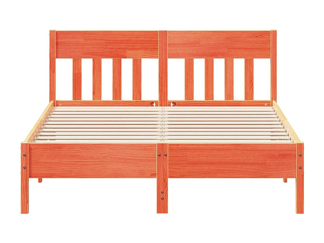 Lit double | Lit adulte | Cadre de lit cire marron 140x190cm bois pin massif
