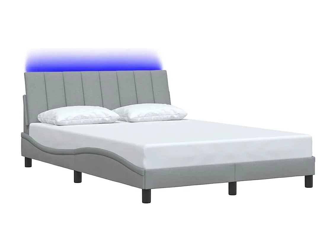 Letto per adulti | Letto matrimoniale | Giroletto senza Materasso Hanko Grigio Chiaro 140x190 cm Tessuto