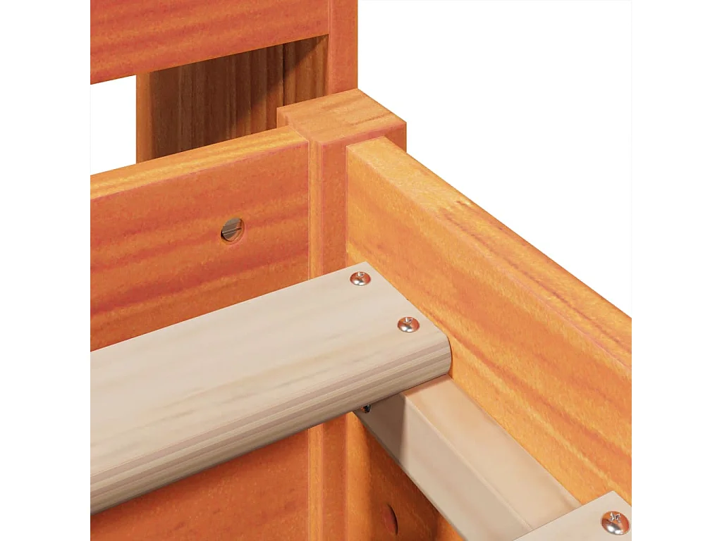 Lit double | Lit adulte | Cadre de lit cire marron 135x190cm bois pin massif