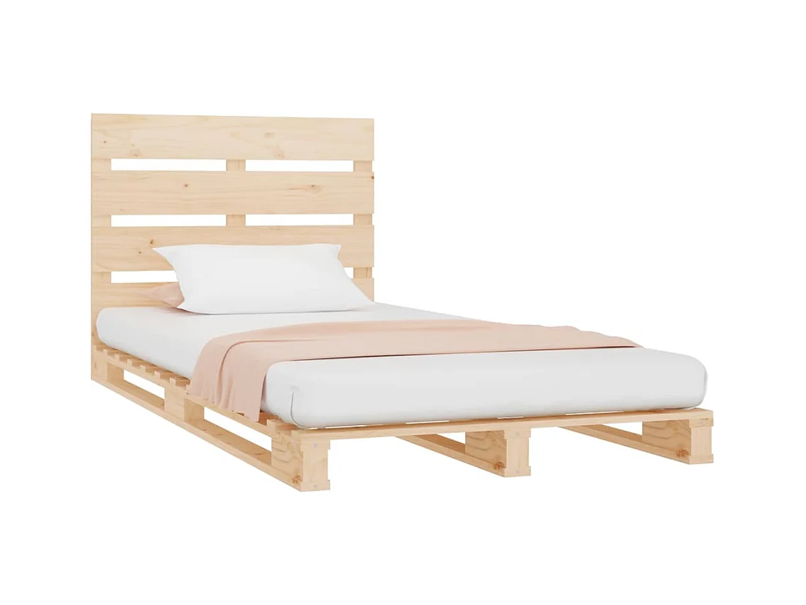 Letto per adulti | Letto singolo | Giroletto senza Materasso 100x200 cm in Legno Massello di Pino