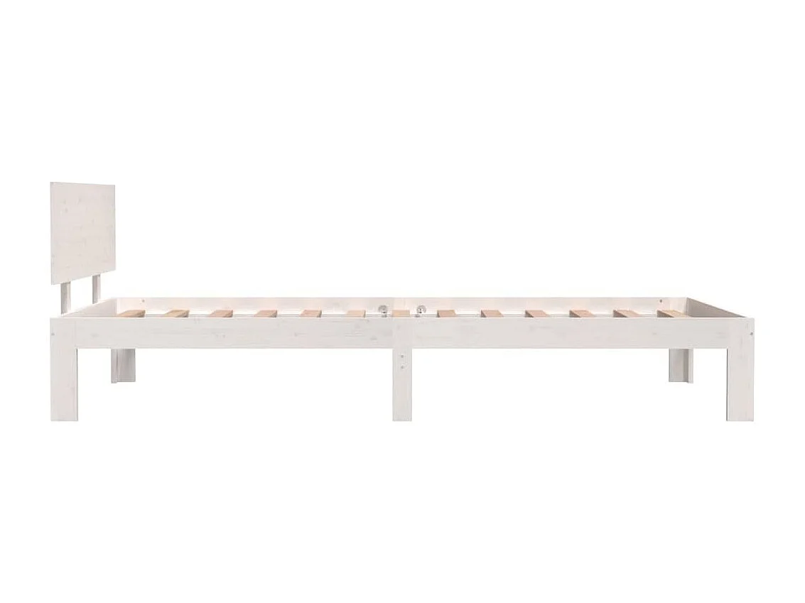 Lit simple | Lit adulte, enfant | Cadre de lit blanc bois de pin massif 100x200 cm