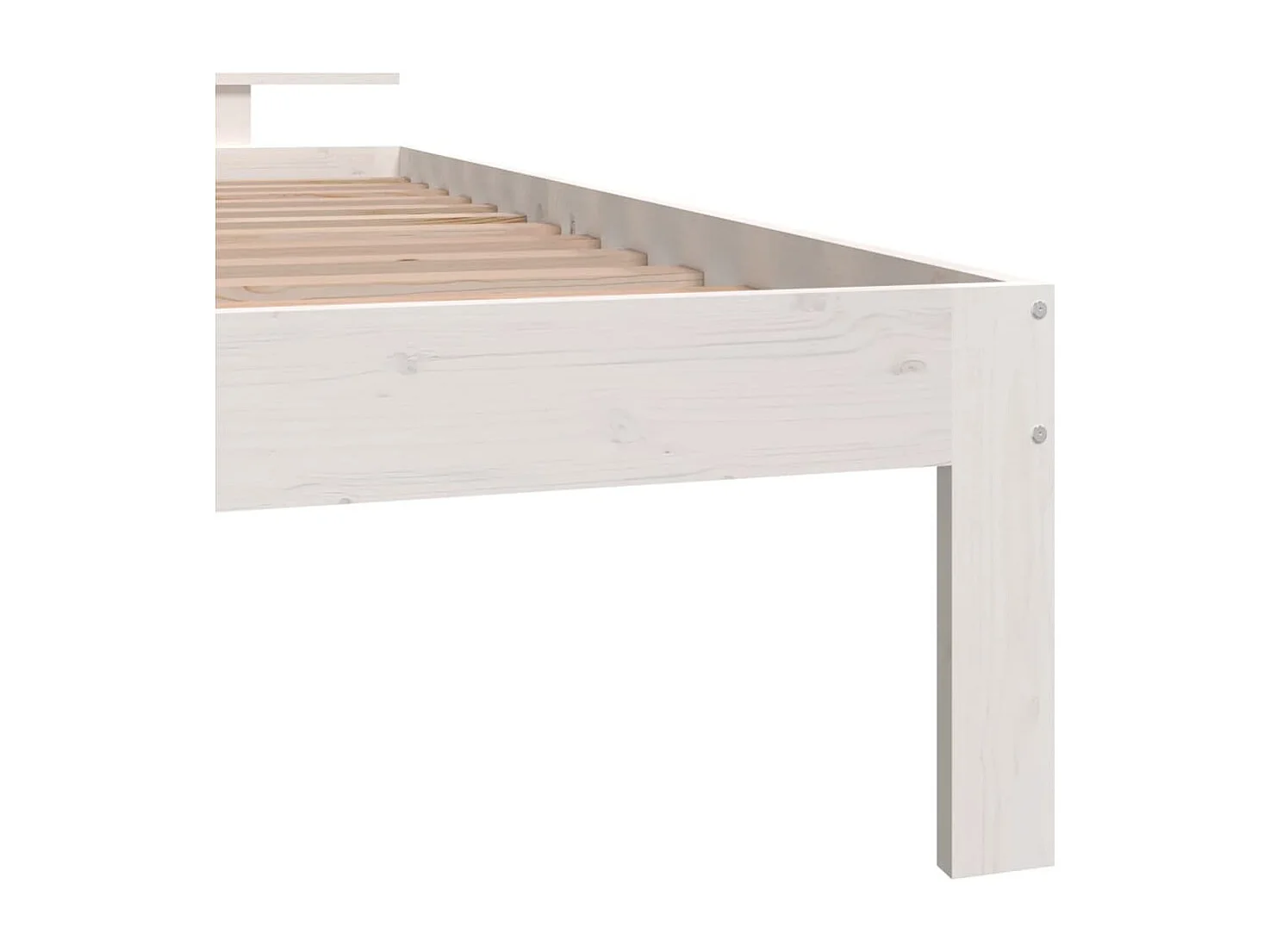 Lit simple | Lit adulte, enfant | Cadre de lit blanc bois de pin massif 100x200 cm
