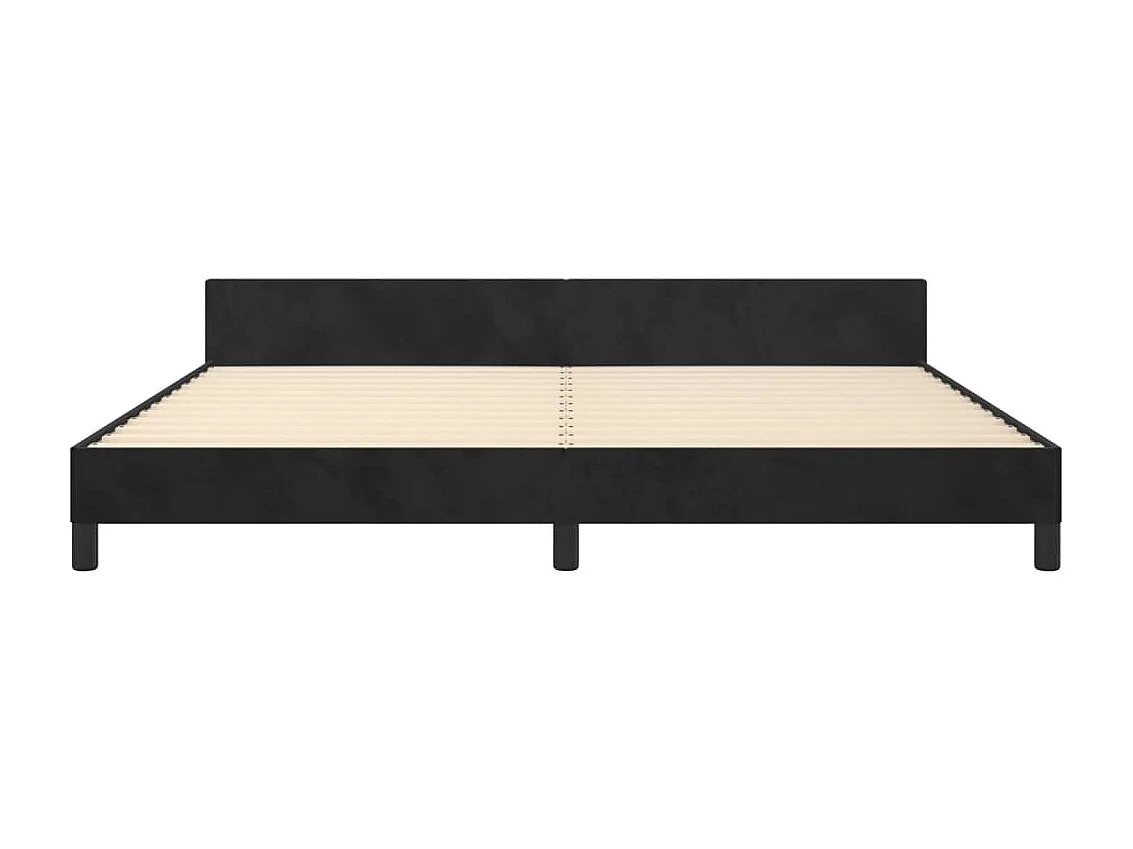 Lit double | Lit adulte | Cadre de lit noir 200x200 cm velours
