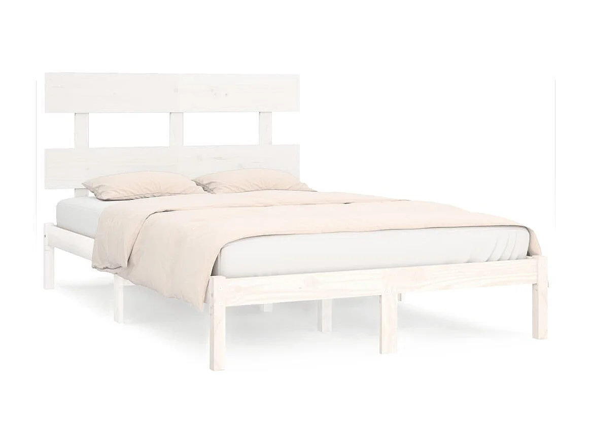 Lit double | Lit adulte | Cadre de lit blanc 180x200 cm bois massif