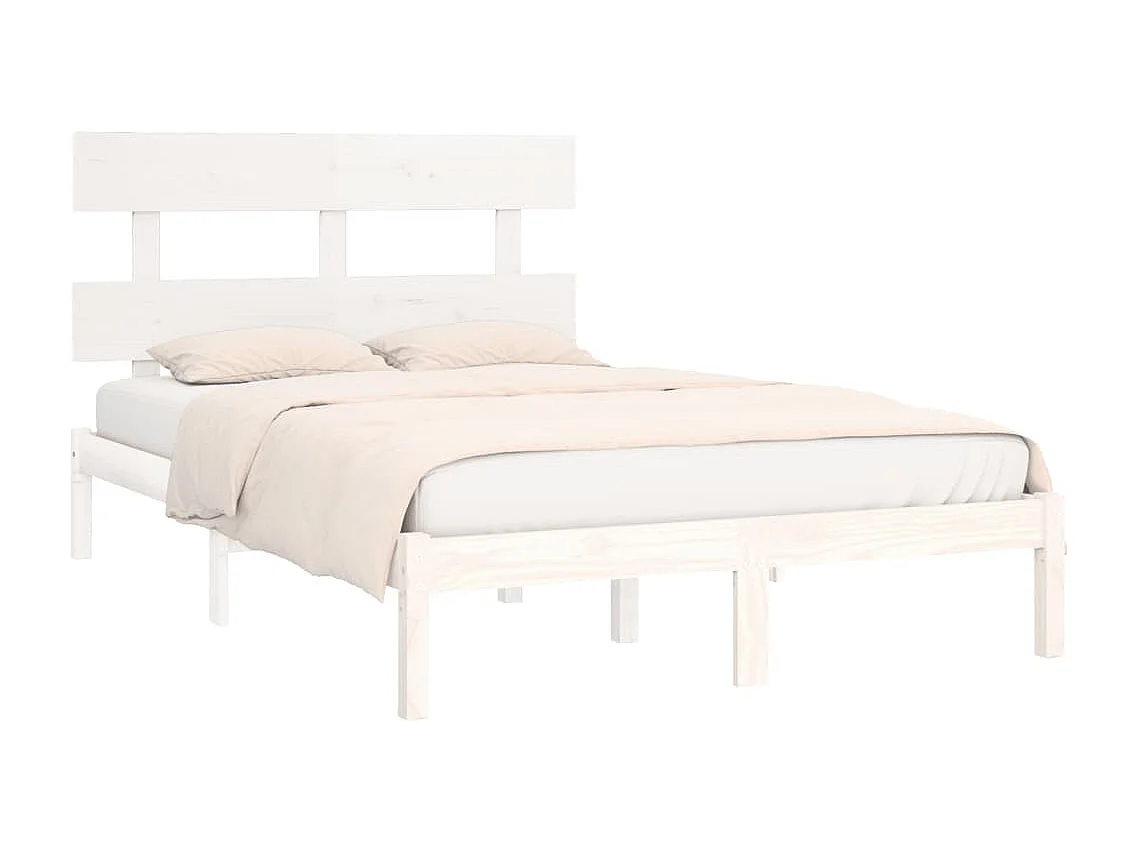 Lit double | Lit adulte | Cadre de lit blanc 180x200 cm bois massif
